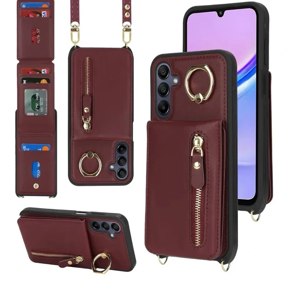Samsung Galaxy A15 5G Rose Case with Gold Ring